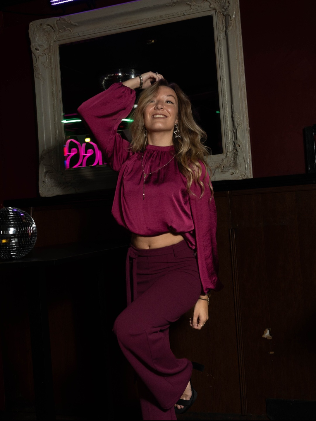 Britt Stretch Pants Wine Red - Afbeelding 3