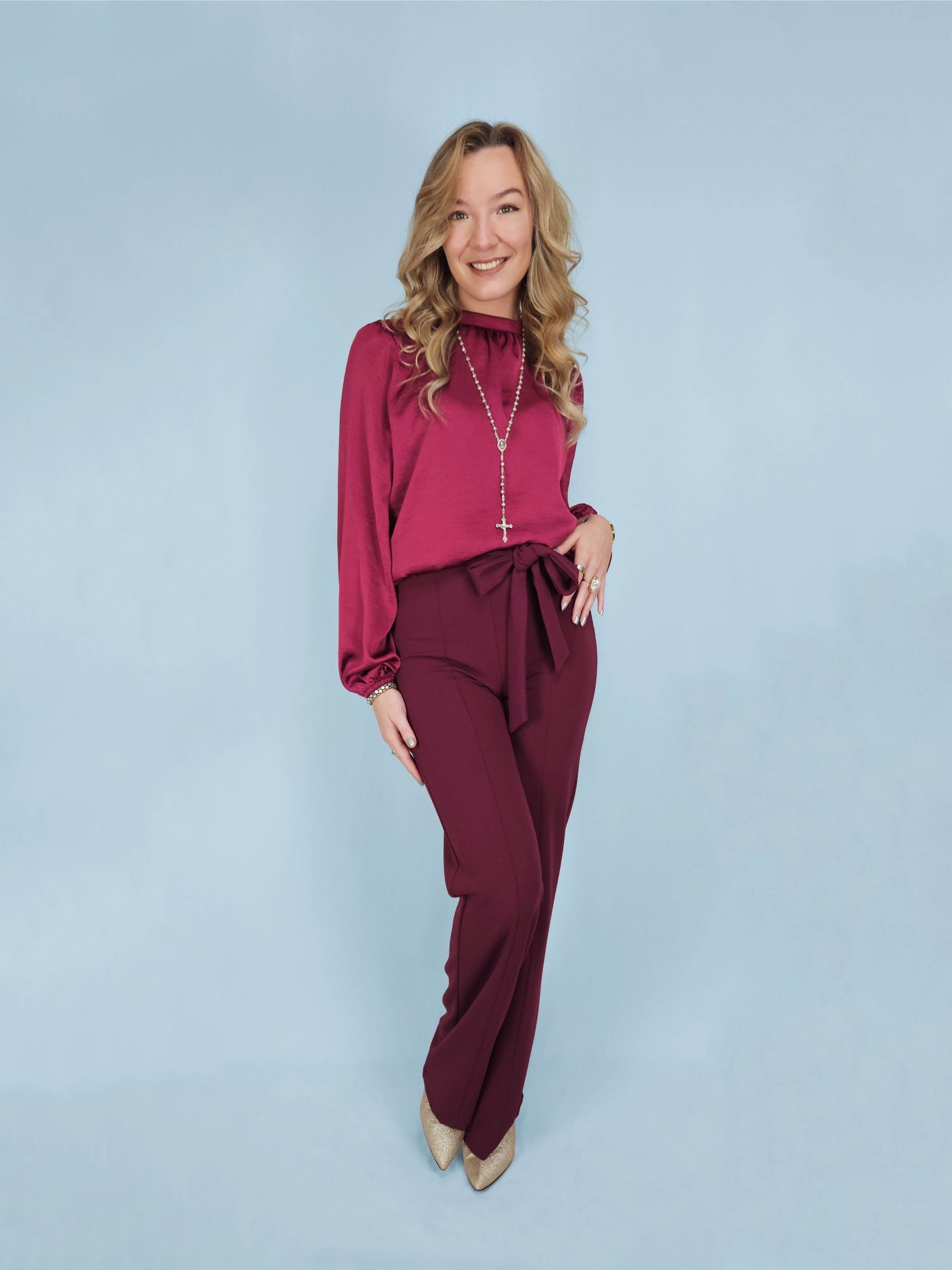 Britt Stretch Pants Wine Red