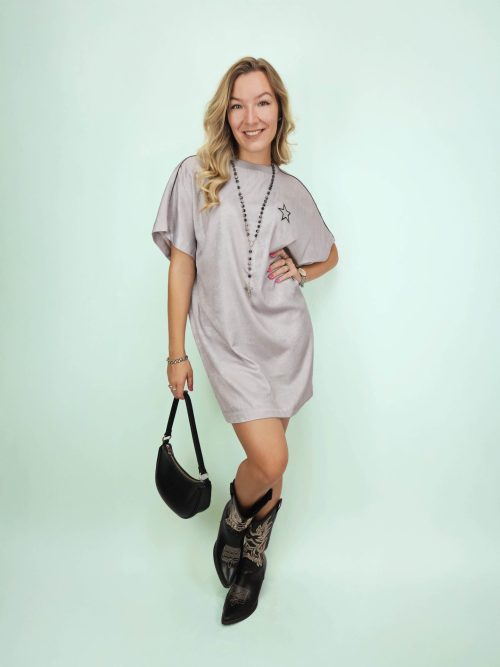 Hazel T-shirt Dress Silver